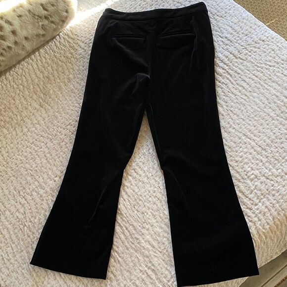 Black Velvet Flare Pants - Picture 2 of 9